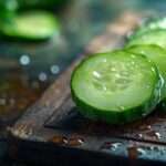 Fresh cucumber slices for crunchy cucumber salad